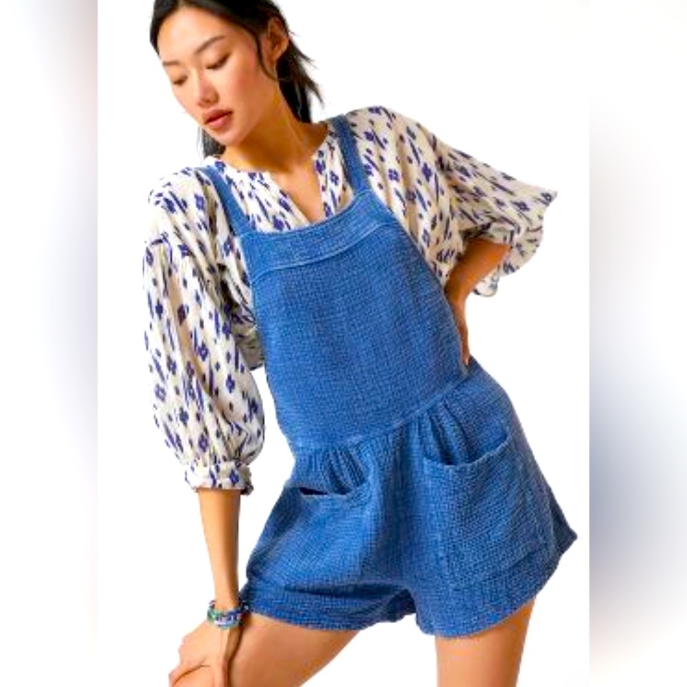 Anthropologie Labiz Maronie Gauze Shortall Size SmallBlue